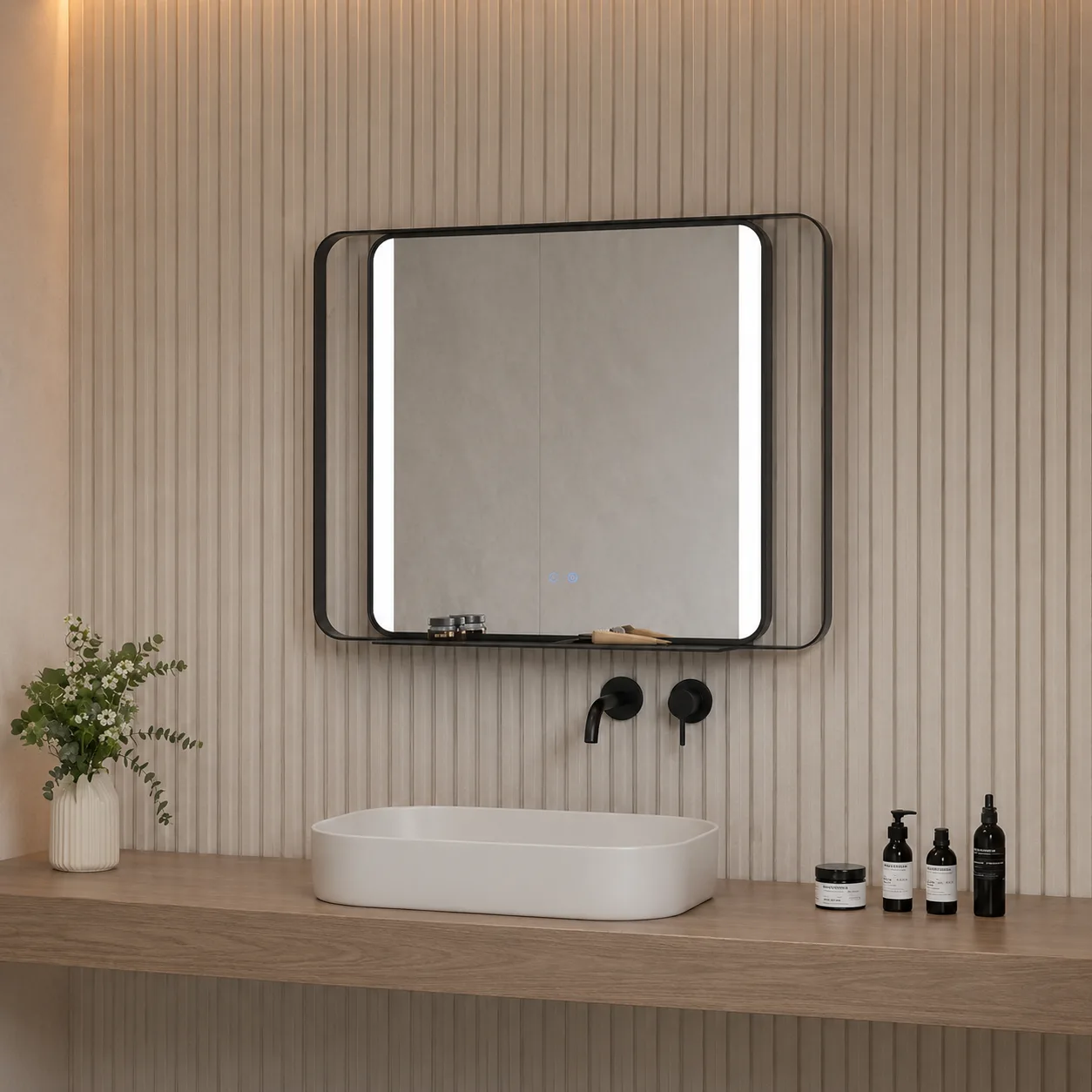 Linea Shelf LED Mirror